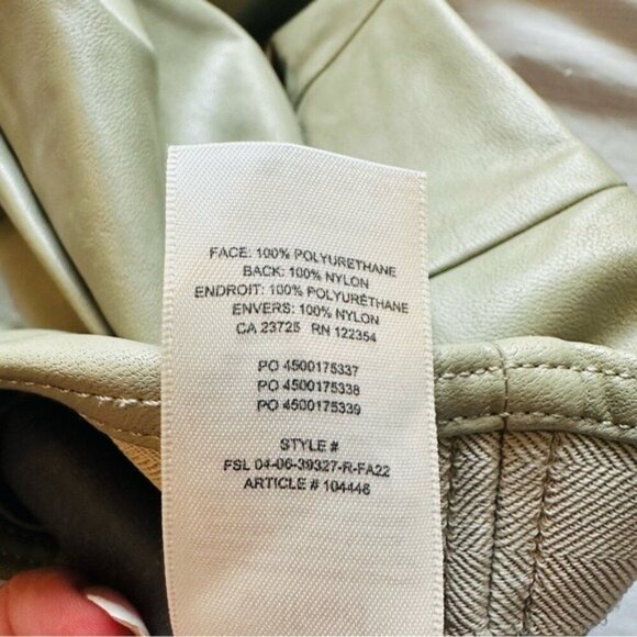 Aritzia Wilfred Roma High-waisted flared Vegan Leather Pant Bitter Sage Sz 4 - Picture 12 of 12